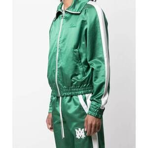 NEW AMIRI zip track stripe jacket plus in tennis green white
